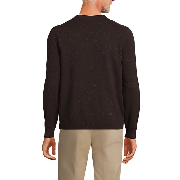 Lands' End Chocolate Brown Supima Cotton 2023 Classic V Neck Sweater Size M - Picture 4 of 7